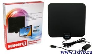 Купить в интернет магазине почтой  "Комфорт-т" антенна активная комнатная(DVB-T/DVB-T2+аналог,МВ+ДМВ)