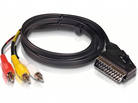 Соединительный видео кабель 3xRCA "тюльпан" - SCART, 1 м